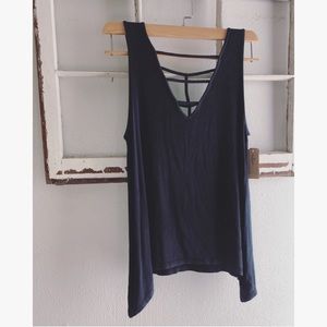 American Eagle Navy Blue Sleeveless Tunic
